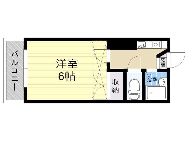 レオパレス東大道(1K/2階)の間取り写真