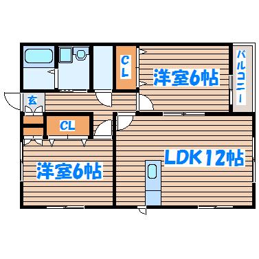 ロイヤルハイツ(2LDK/2階)の間取り写真