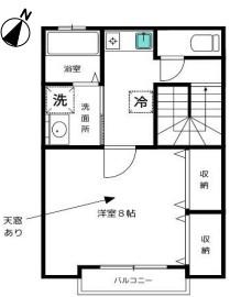 グランレーヴ(1K/2階)の間取り写真