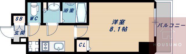 TOPAZ江坂(1K/7階)の間取り写真