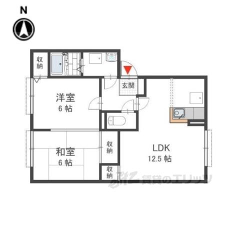 ライフガーデン1(2LDK/1階)の間取り写真