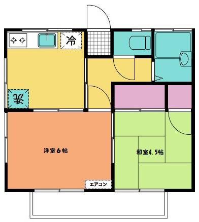 藤川コーポパート7(2DK/2階)の間取り写真