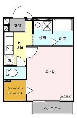 リヴェールメゾン(1K/1階)の間取り写真