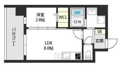 AXIA M-CITY大阪加賀屋(1LDK/7階)の間取り写真