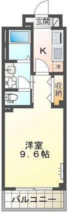 西区五才美町マンション(1K/3階)の間取り写真