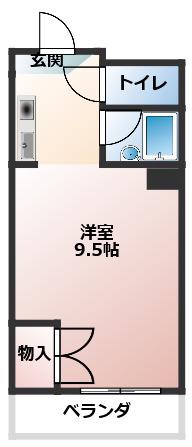 大口平和マンション(1K/3階)の間取り写真