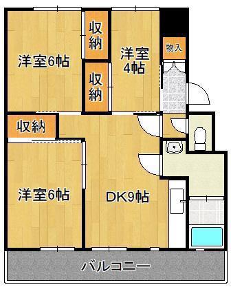 サルヴァトーレ本城II(3DK/1階)の間取り写真
