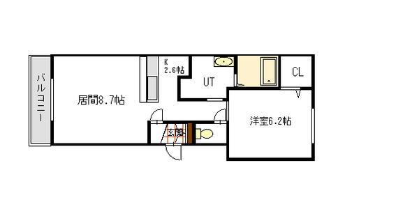 セントポプラ(1LDK/3階)の間取り写真