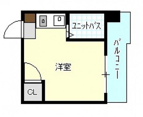 第13片山ビル(ワンルーム/6階)の間取り写真