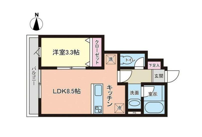 PREMORY名取駅前 A(1LDK/1階)の間取り写真