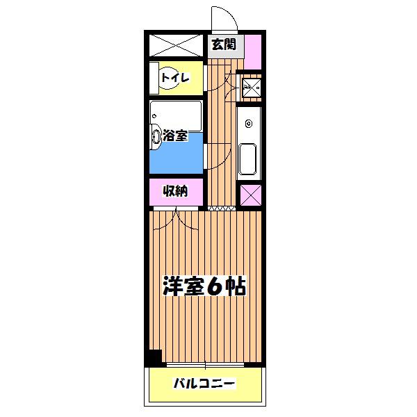 ロイヤルヒルズ(1K/1階)の間取り写真