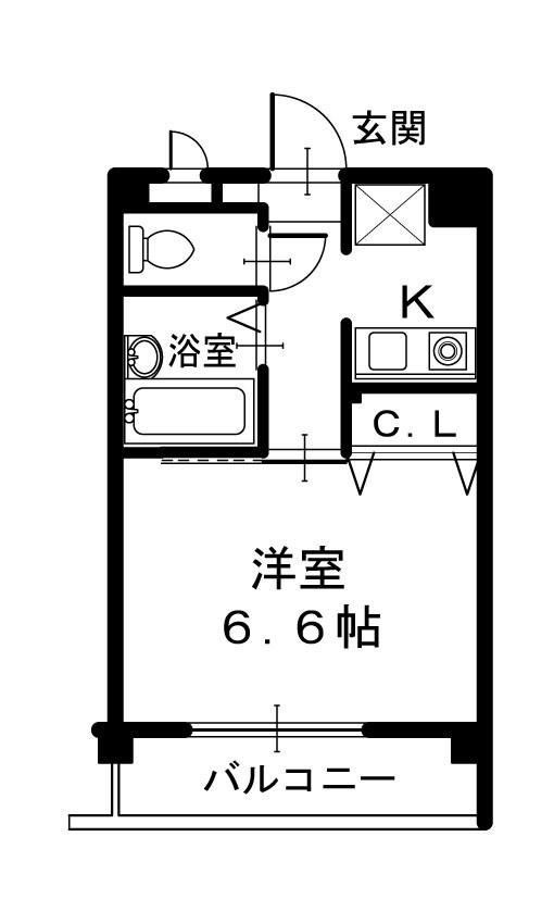 ポンペイ(1K/3階)の間取り写真