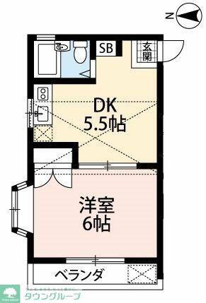 カーサ鶴ヶ島(1DK/2階)の間取り写真
