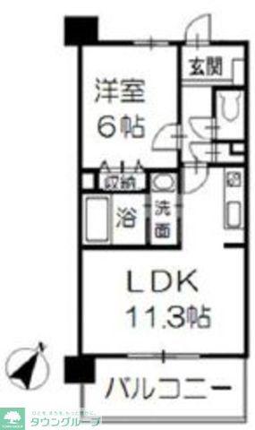 南柏ポラールコート(1LDK/3階)の間取り写真