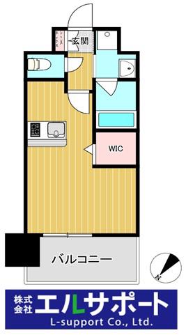 エンクレストベイサイド通(1K/8階)の間取り写真