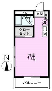 ユニコスクエア(ワンルーム/2階)の間取り写真