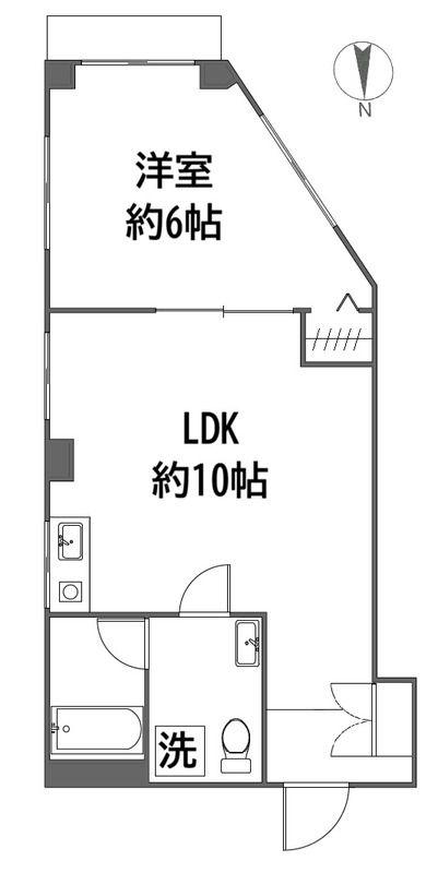 ISビル(1LDK/2階)の間取り写真