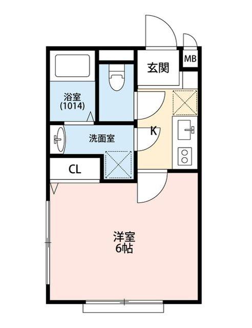 アムール アロー(1K/2階)の間取り写真