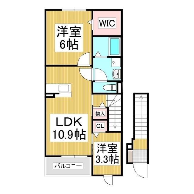 ファビオネスト駒沢(2LDK/2階)の間取り写真