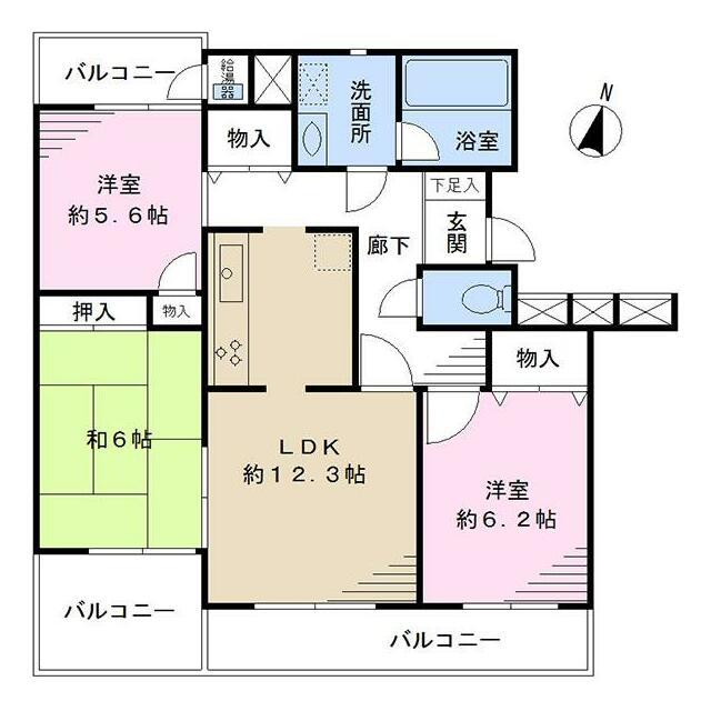アネックス浦和南(3LDK/3階)の間取り写真