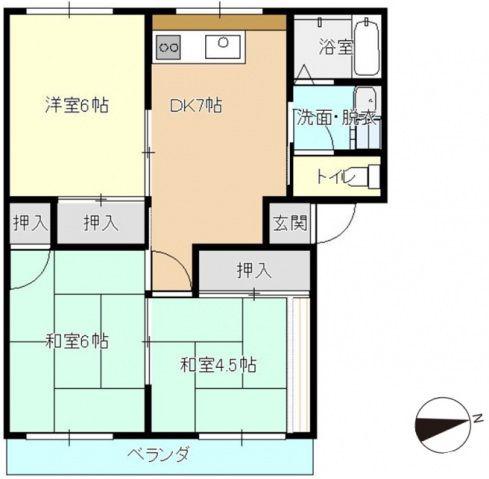 上手ハイツI(3DK/2階)の間取り写真