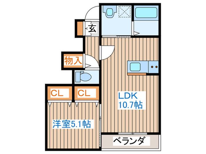 レジデンスいずみ(1LDK/1階)の間取り写真