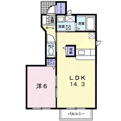 サンライズコート(1LDK/1階)の間取り写真