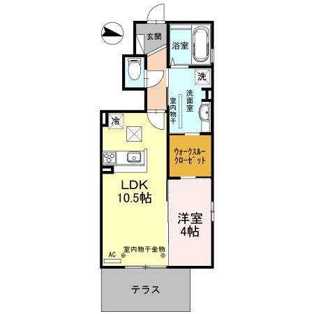 SERAPHINITE(1LDK/1階)の間取り写真