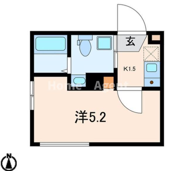 IOTELE曙橋(1K/4階)の間取り写真