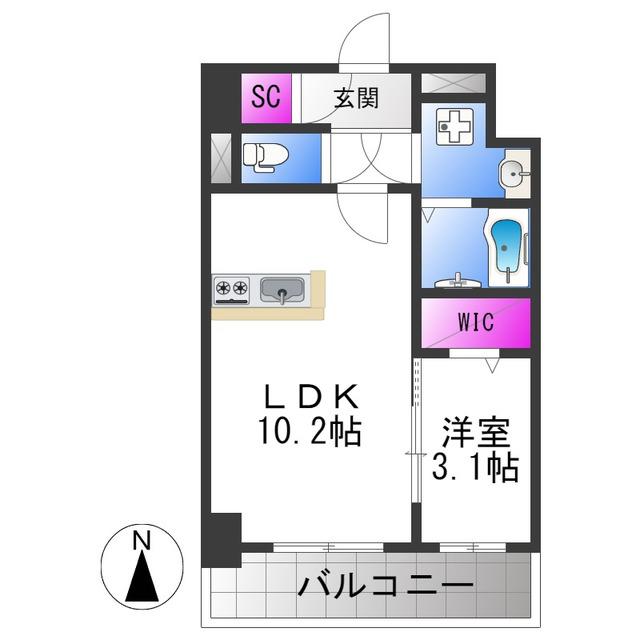 BERNGARDENHAYASHIJI・ベルンガーデン林寺(1LDK/2階)の間取り写真