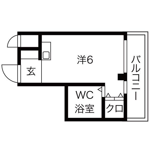 アーチ立花II(ワンルーム/5階)の間取り写真