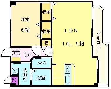 パインリーフ(1LDK/2階)の間取り写真