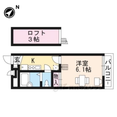 レオパレススワンコートⅡ(1K/1階)の間取り写真