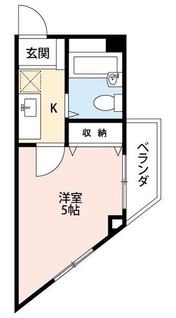 グリーンマンション(1K/1階)の間取り写真