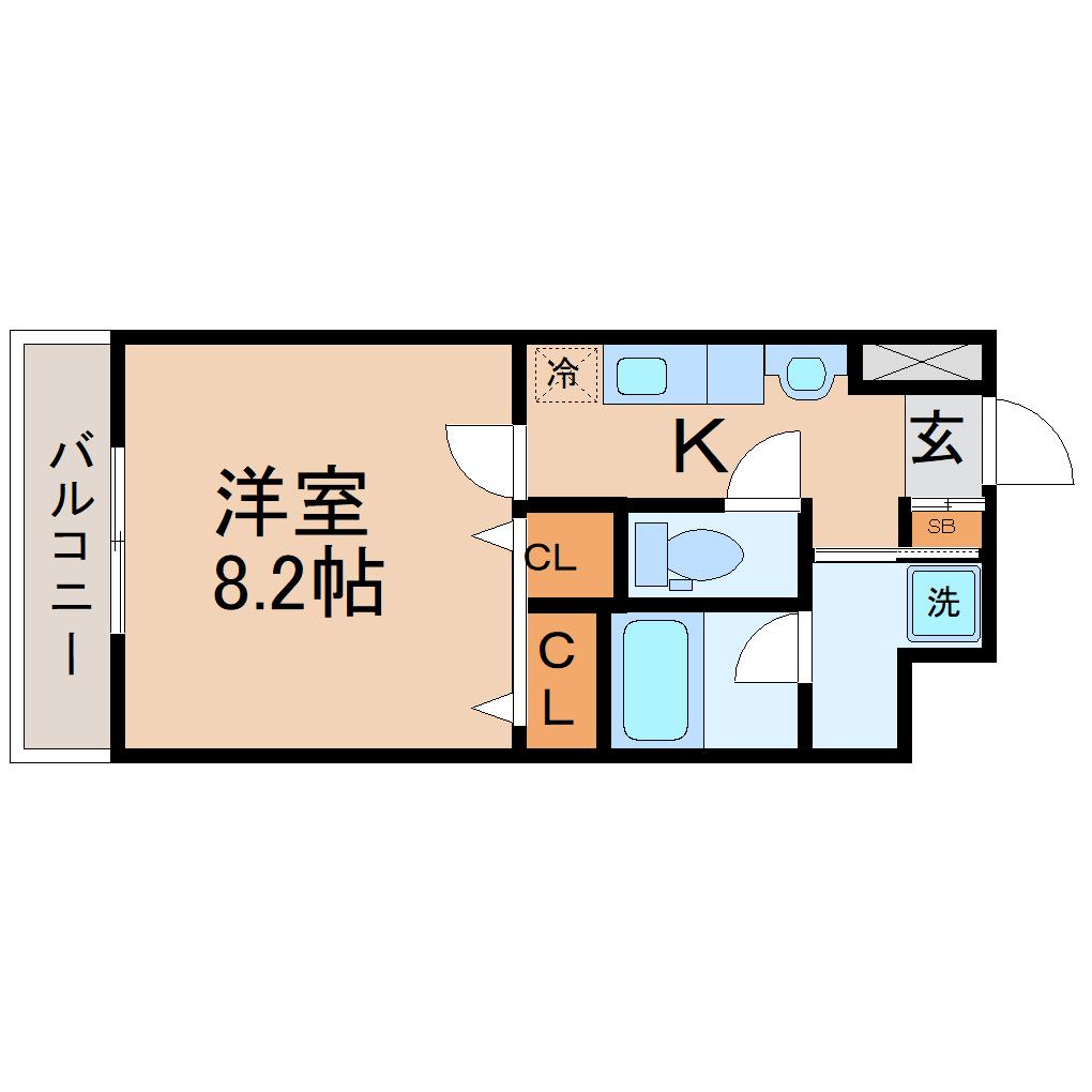 アイーラ渡辺(1K/5階)の間取り写真