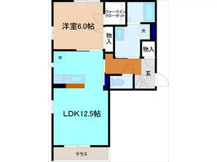 SH・サザンビレッジ新庄(1LDK/2階)の間取り写真