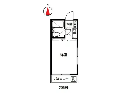 第2コーポみのり(ワンルーム/2階)の間取り写真