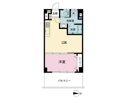 セントラルビル(1LDK/4階)の間取り写真