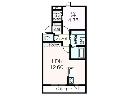 JOHN INTEGRATE(1LDK/1階)の間取り写真