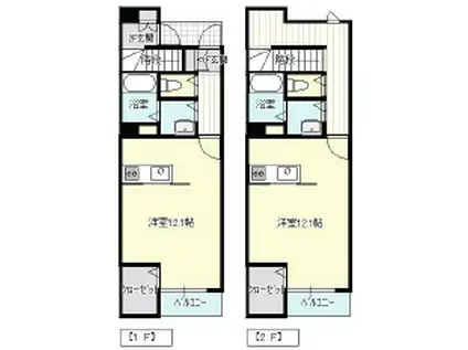 パークサイドZEN(ワンルーム/1階)の間取り写真