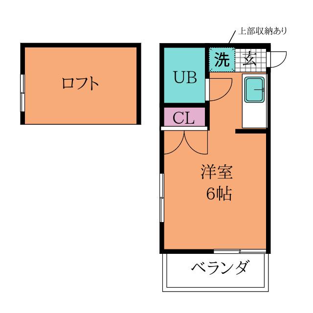 ハイツシャトー(ワンルーム/2階)の間取り写真