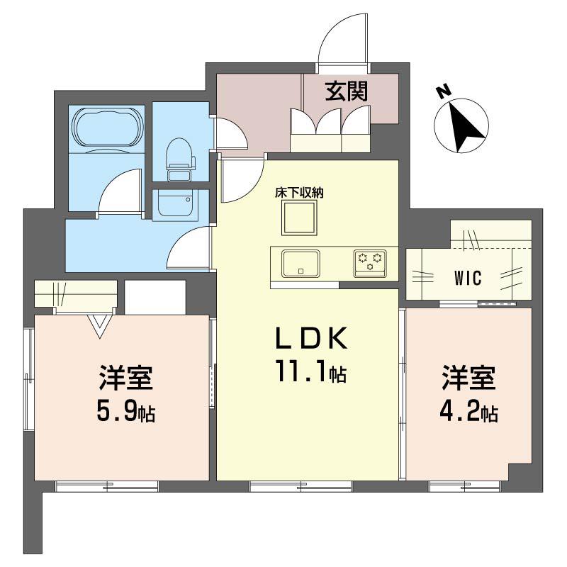 グリーンパーチェ(2LDK/1階)の間取り写真