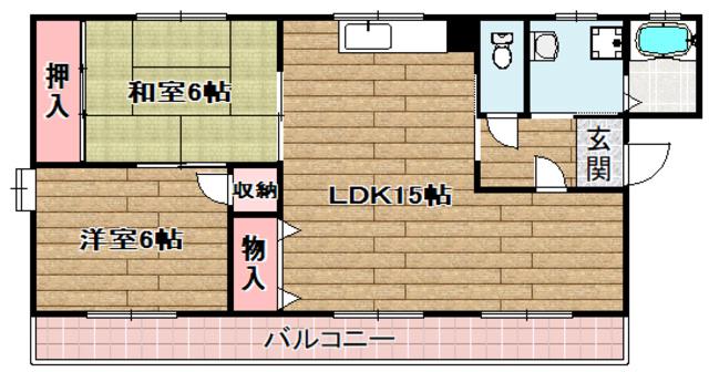 西町ハイツ(2LDK/3階)の間取り写真