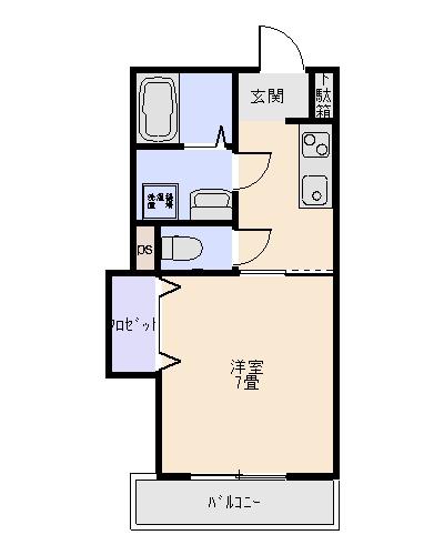 グランドパレス清川B(1K/2階)の間取り写真