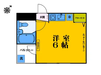 瑞豊マンション(ワンルーム/4階)の間取り写真
