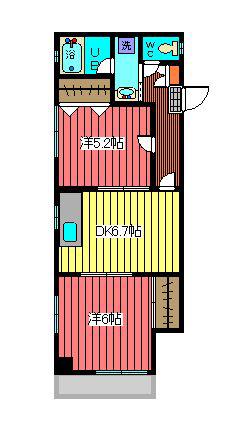 大英ビル(2DK/3階)の間取り写真
