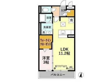 メジェールM(1LDK/1階)の間取り写真