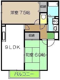 ハイツフルール(2LDK/2階)の間取り写真