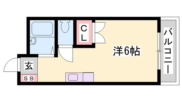 サンドミトリー(ワンルーム/3階)の間取り写真