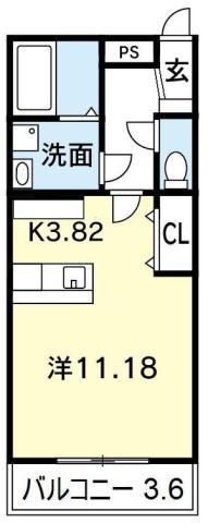 蛭子ガーデンテラス(1K/2階)の間取り写真